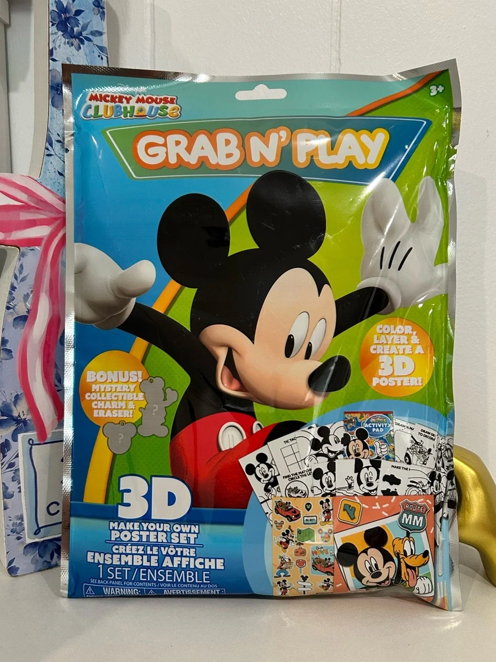 Disney Grab N' Play Kids Activity Packs - Blue, Green, Yellow, Pink